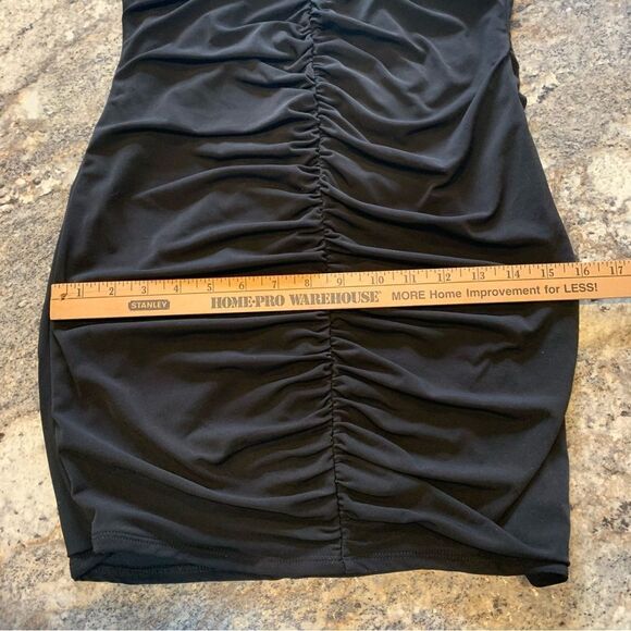 Love Tease Sexy Little Black Dress Bodycon evening cocktail mini dress ruched 6 - Picture 13 of 14